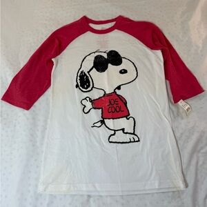 Snoopy Women’s Raglan Shirt - Red & White